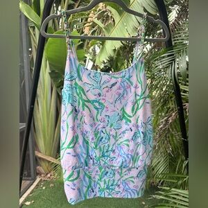 Lilly Pulitzer Cannavale Knit Top with Gold Chain details on adjustable straps